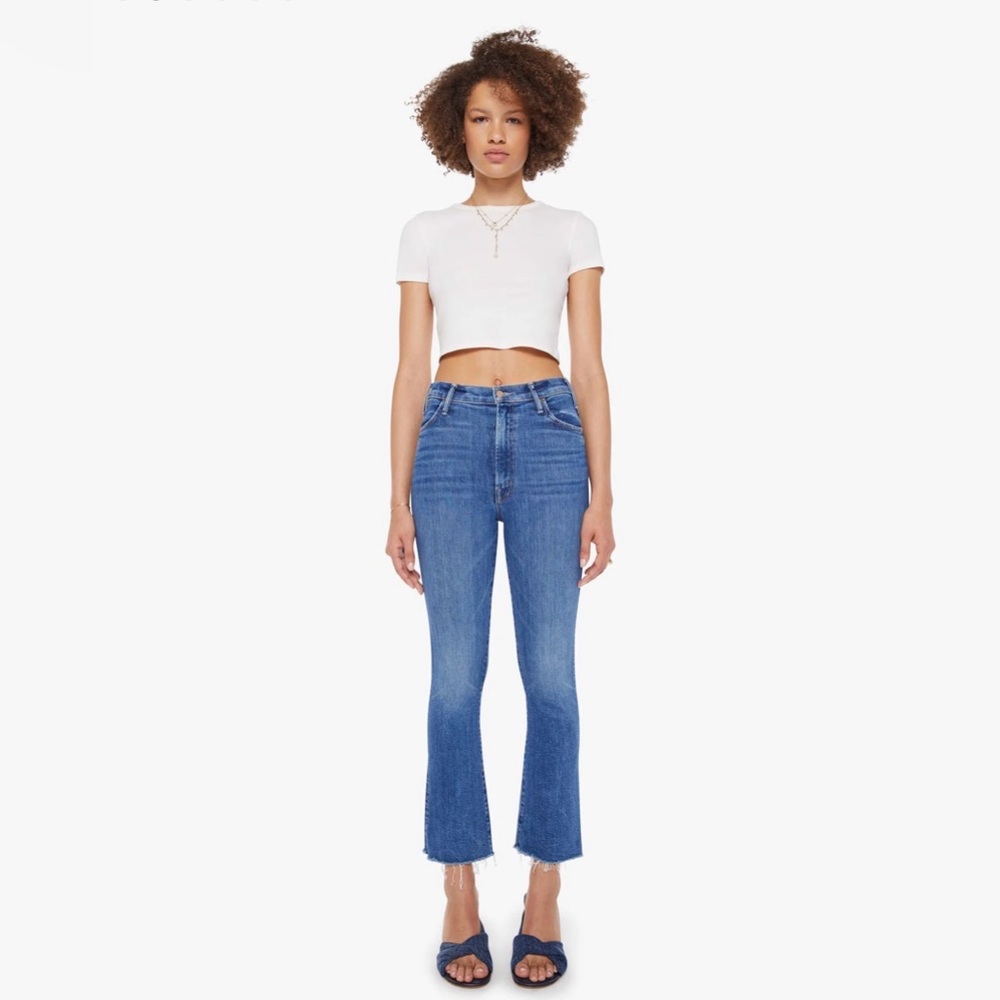 MOTHER The Hustler Ankle Fray Jeans Grasping at Straws Women’s 25 Denim